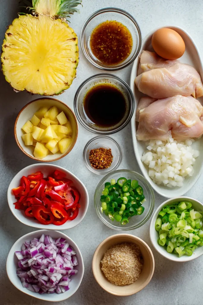 Pineapple Chicken with Rice – Sweet and Savory Family Dinner 5 Ingredients for pineapple chicken recipe