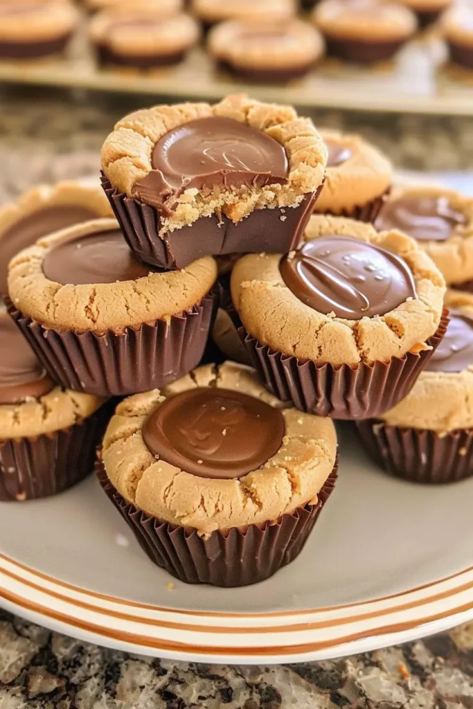 Reese’s Peanut Butter Cookie Cups served with milk