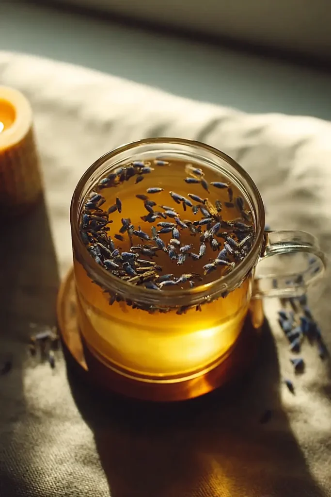 Chamomile Lavender Sleep Tonic for a Calm, Restful Night 6 serving a warm chamomile lavender sleep tonic