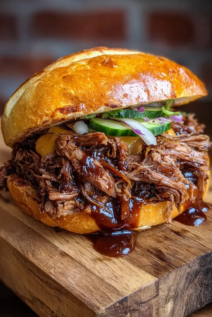 Pulled Beef Sandwich: Easy, Flavorful, and Family-Friendly Comfort Meal 4 Shredded beef being prepared for sandwiches