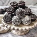 Snowball Oreo Cookie Balls coated in white chocolate