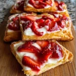 Strawberry Danish with Cream Cheese on a plate