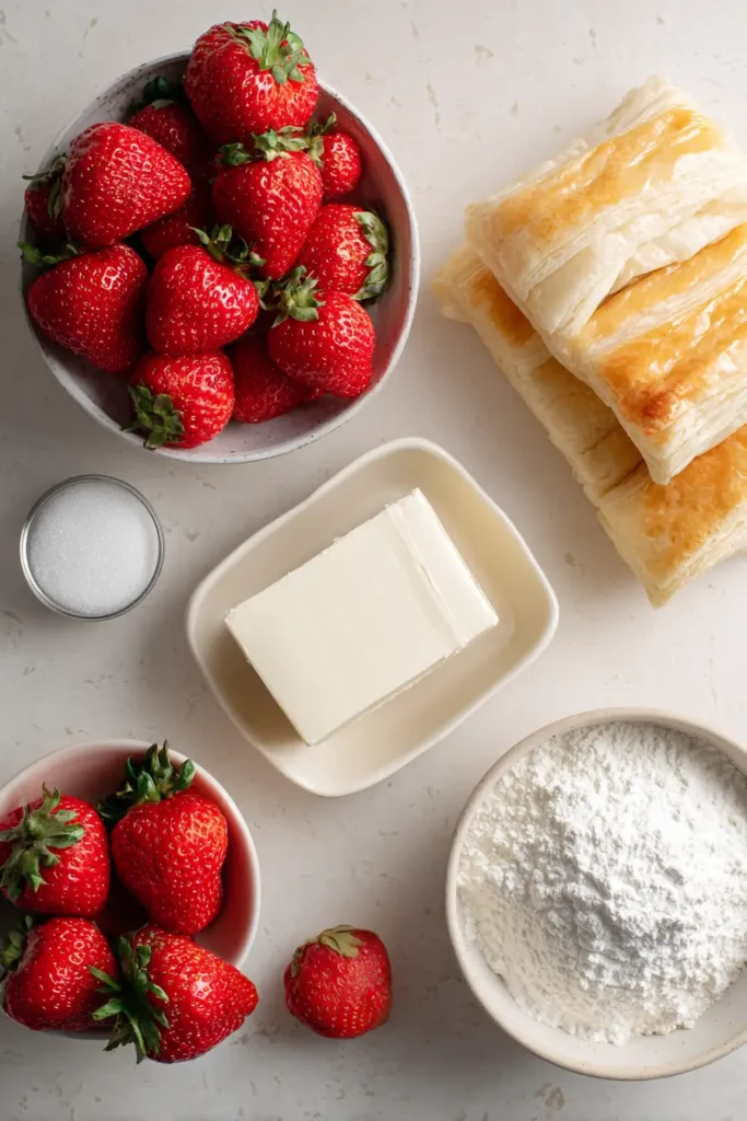 Ingredients for Strawberry Danish with Cream Cheese