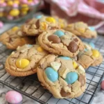 Cadbury Egg Cookies baked soft and chewy with colorful chocolate eggs