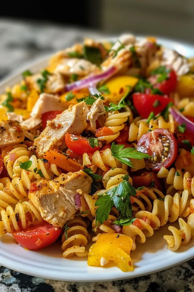 Cajun Pasta Salad: Bold Southern Flavor Made Easy at Home 3 Serving Cajun pasta salad on a plate