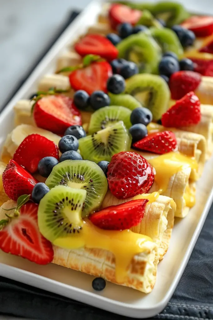 Cheesecake Fruit Salad Roll Ups: A Fun and Fruity Treat for Everyone 5 Cheesecake Fruit Salad Roll Ups served on a platter