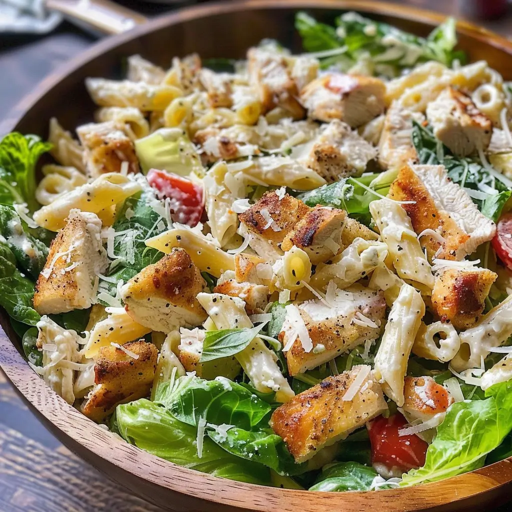 Chicken Caesar Pasta Salad – Easy, Creamy, and Crowd-Pleasing Recipe