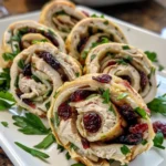 Chicken Cranberry Pinwheels baked to golden perfection