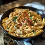 Crock Pot Creamy Cajun Chicken Pasta in bowl, creamy and flavorful