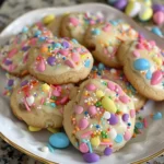 Easter cookies recipe on a pastel plate
