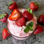 Easy Fresh Strawberry Mousse in glass cups
