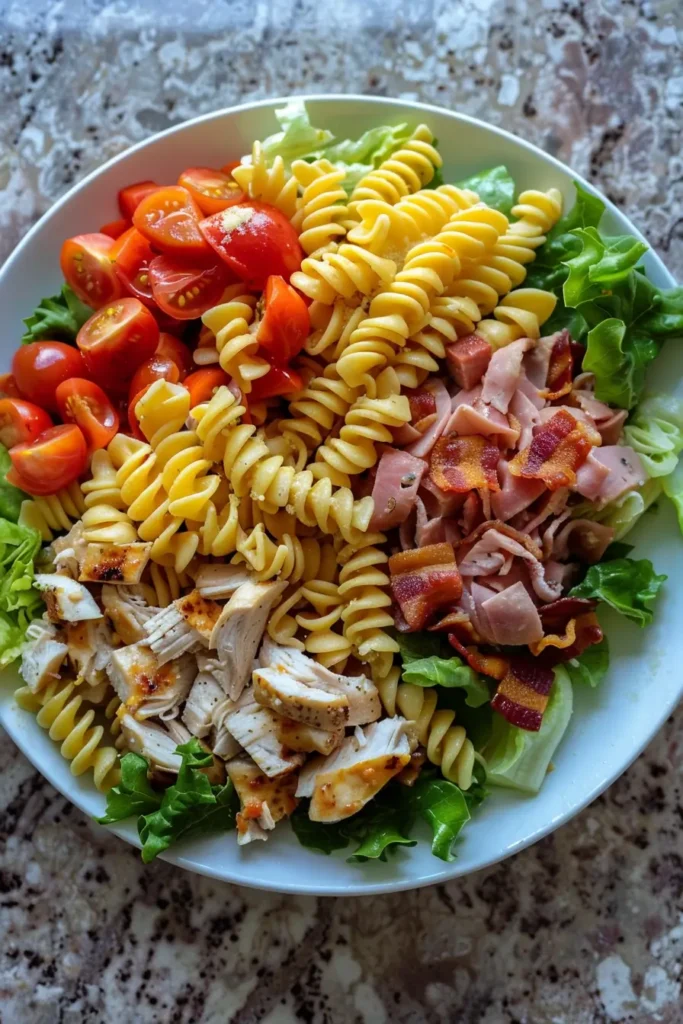 Club Sandwich Pasta Salad Bowl Recipe – Easy, Fresh, and Family Favorite 5 Served Club Sandwich Pasta Salad Bowl
