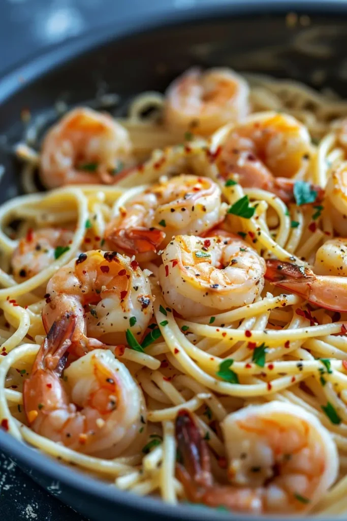 Garlic Butter Shrimp Pasta: Quick, Juicy, and Loaded with Flavor 3 Garlic Butter Shrimp Pasta served in a bowl with parsley garnish