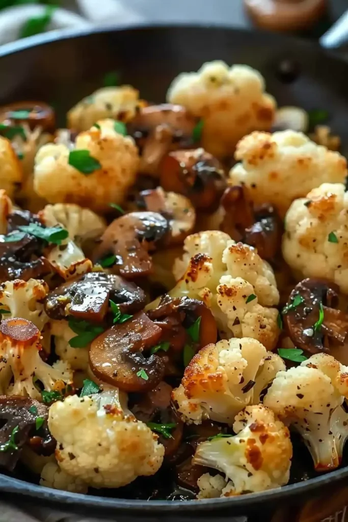 Garlic Cauliflower Mushroom Skillet – Easy, Flavor-Packed Veggie Dish 4 Garlic Cauliflower Mushroom Skillet served on a plate