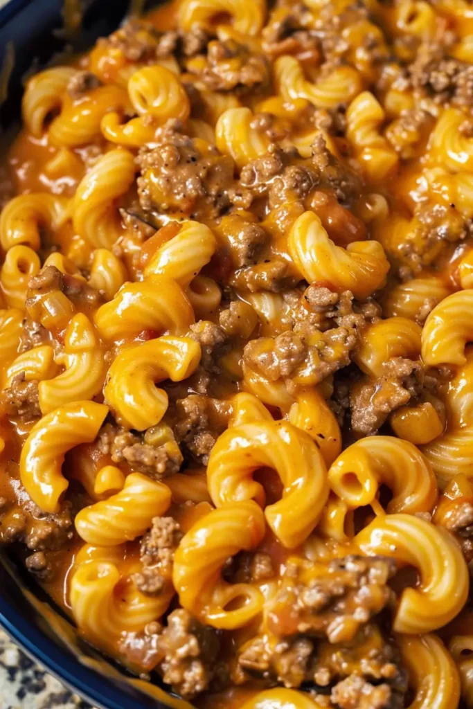 Homemade Hamburger Helper – Easy, Cozy, and Delicious Recipe 4 Served Homemade Hamburger Helper on a plate