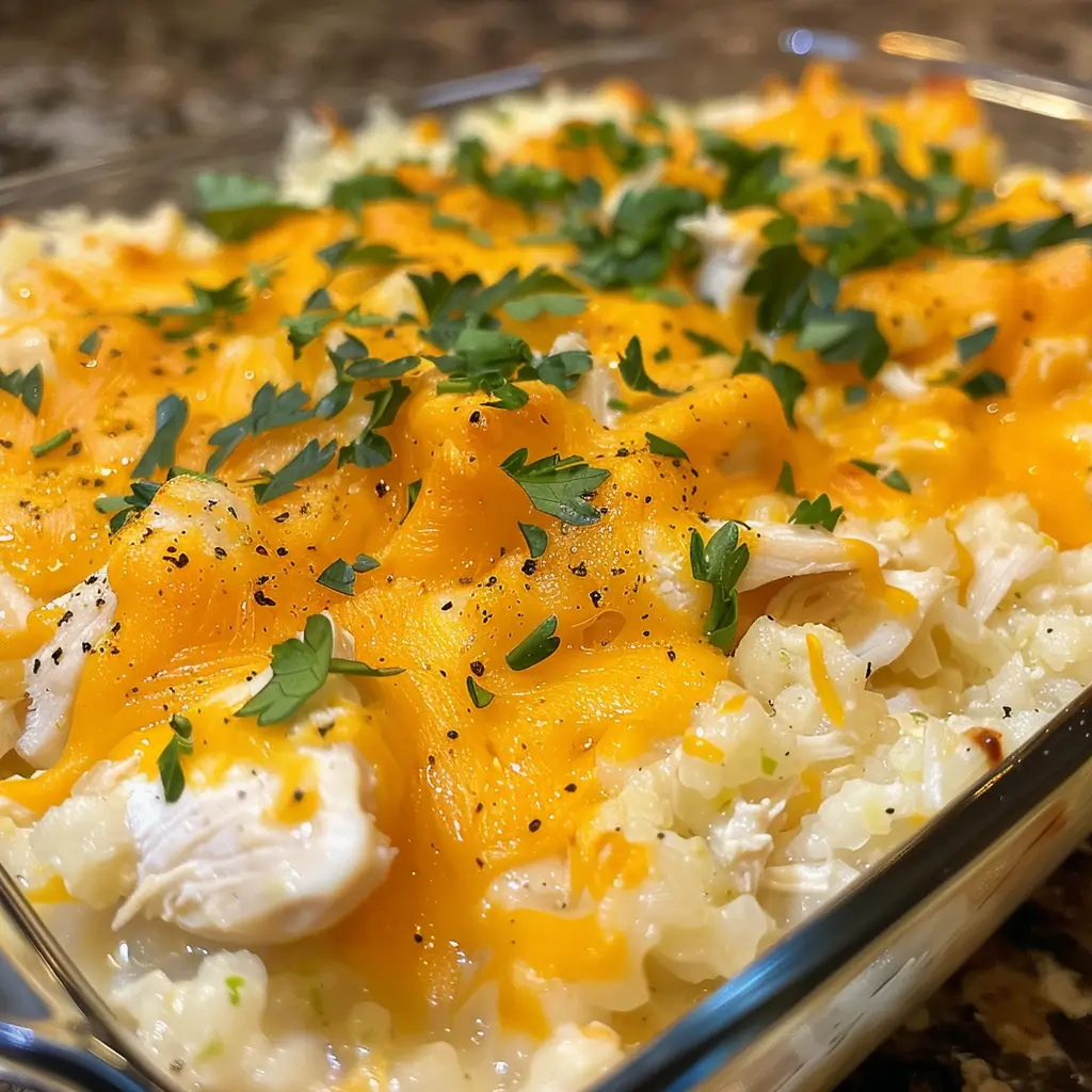 Healthy Chicken Cauliflower Rice Casserole – Easy, Cozy, and Low-Carb