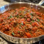 Homemade Meat Sauce Recipe – Easy, Flavorful, and Family-Friendly 4 Homemade Meat Sauce over spaghetti