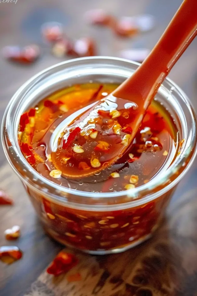 Homemade Thai Sweet Chili Sauce – Easy, Tangy, and Perfect for Any Dish 3 Thai Sweet Chili Sauce served with spring rolls