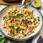 Mexican Street Corn Pasta Salad with corn and creamy dressing