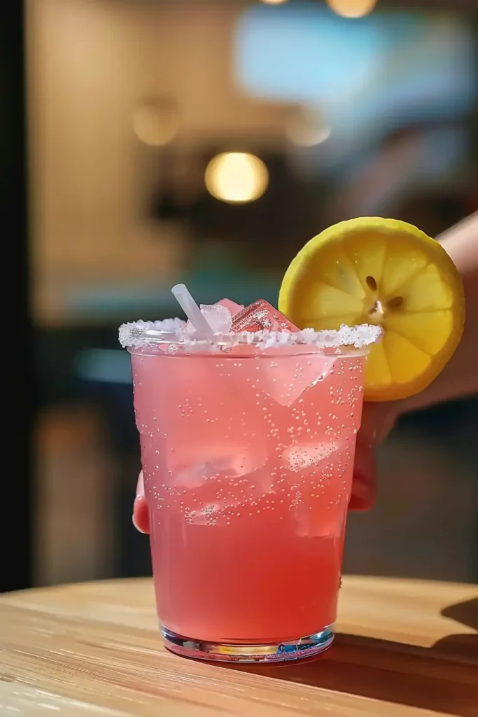 Mounjaro and Pink Salt Drink Recipe for Daily Balance and Refreshment 5 Served Mounjaro and Pink Salt Drink with lemon garnish