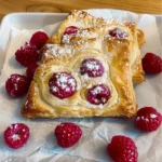 Raspberry Danish with Puff Pastry on a baking tray