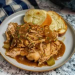 Slow Cooker Mississippi Chicken served on a plate