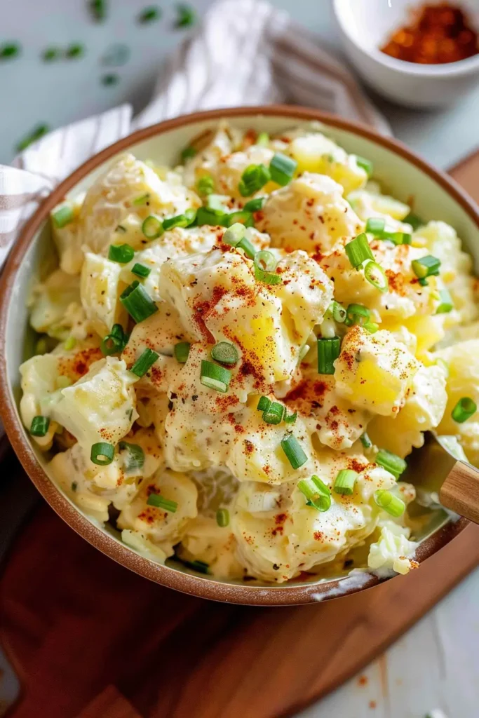 Southern Potato Salad Recipe – Creamy, Comforting, Crowd-Pleaser 3 Southern potato salad served at family gathering