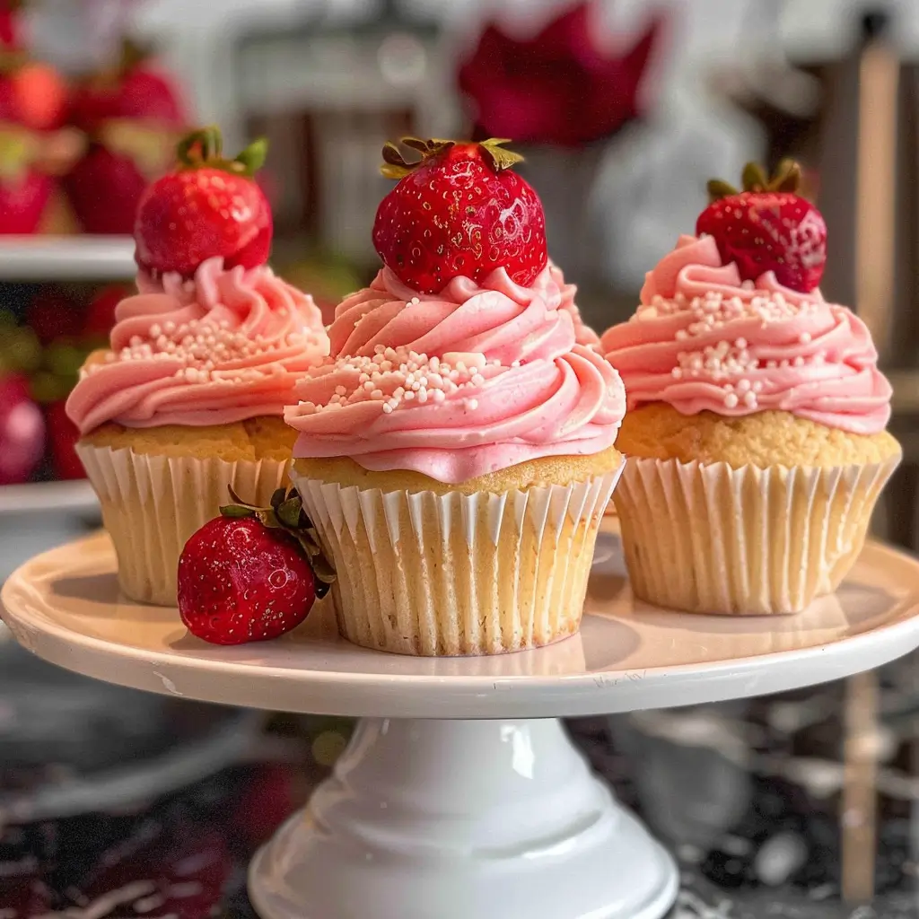 Strawberries and Cream Cupcakes: Sweet, Soft, Bakery-Style Bliss