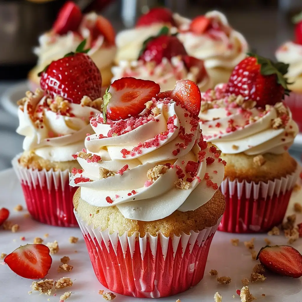 Strawberry Crunch Cupcakes – Sweet, Crunchy, Bakery-Style Treat