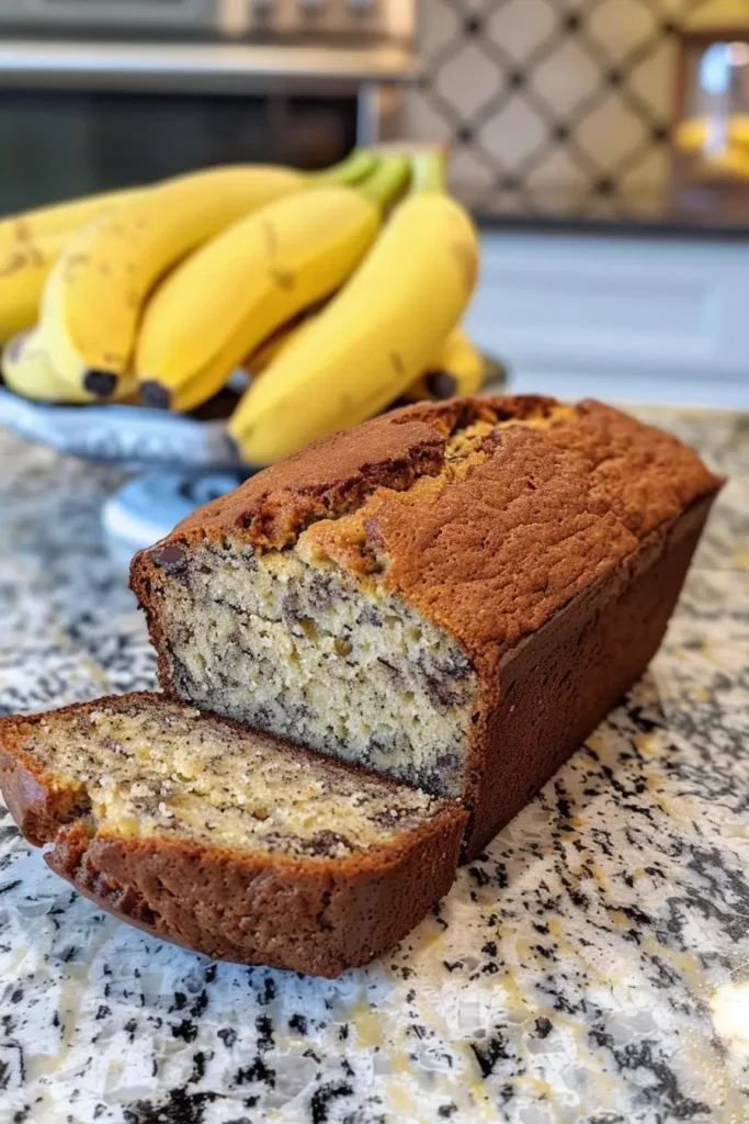 Slice of banana bread with butter