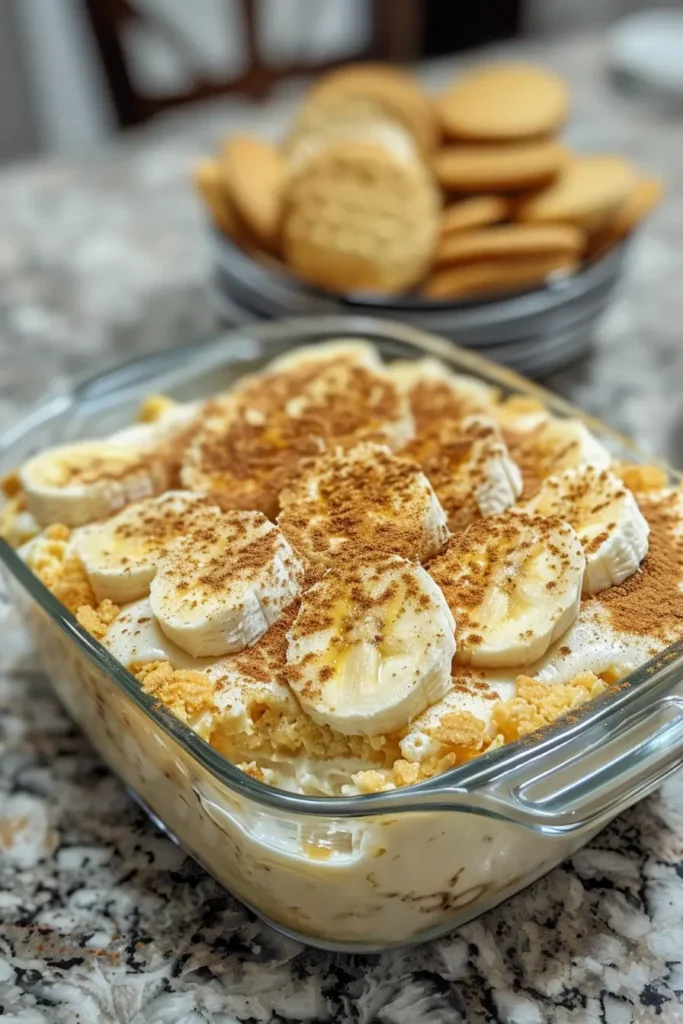Served Old-Fashioned Homemade Banana Pudding