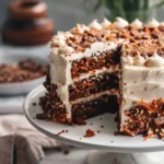 Sliced Carrot Cake on Plate