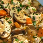 Serving Chicken and Mushroom Soup