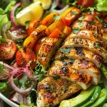 Served Grilled Chicken Cobb Salad with Honey Dijon
