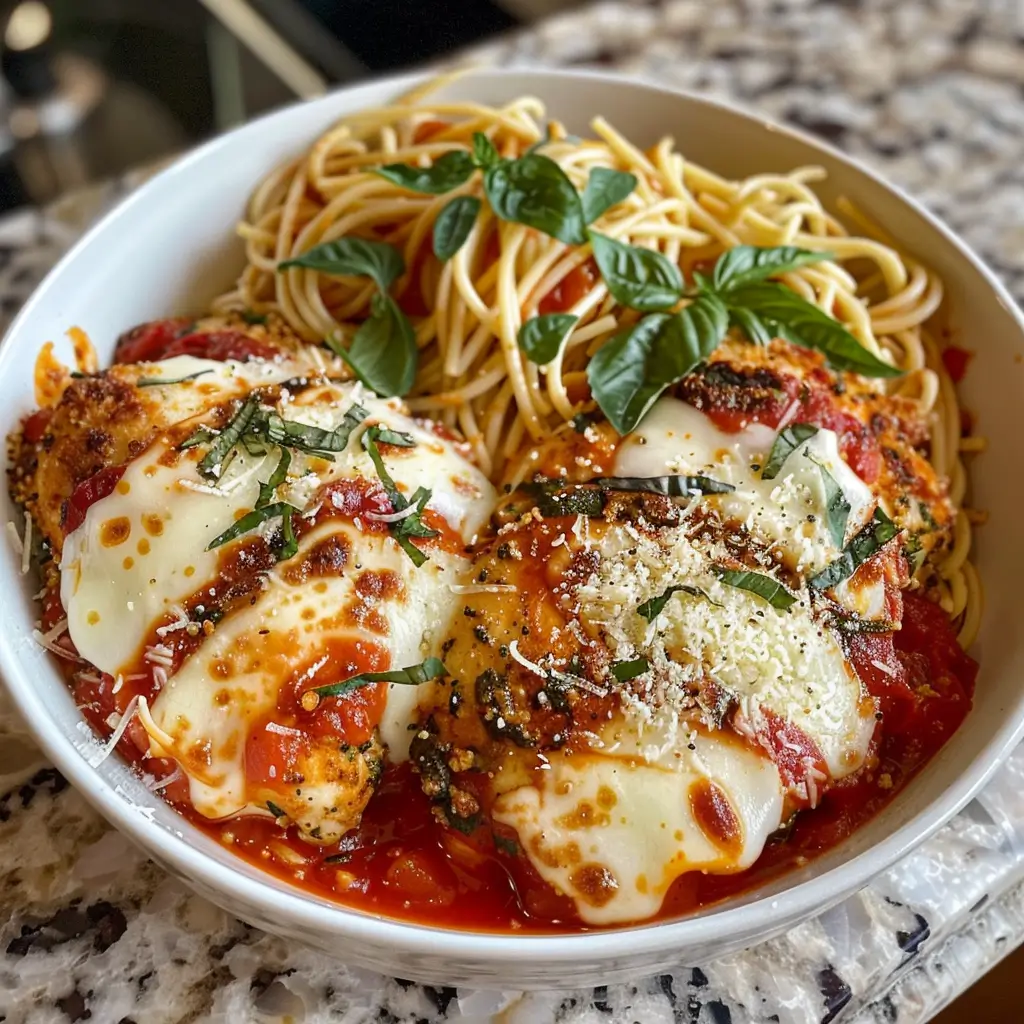 Cottage Cheese Chicken Parm Bowl – Healthy, Easy, and Flavorful 4 Cottage Cheese Chicken Parm Bowl with tomato sauce and Parmesan