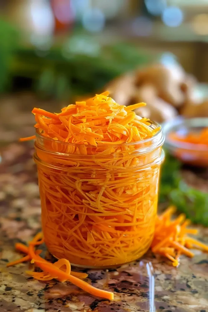 Served Fermented Carrot Salad in a small bowl