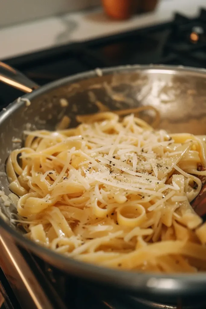 Easy French Onion Pasta served family style