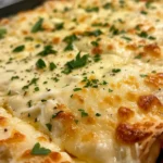 Garlic Parmesan Sauce served over pasta