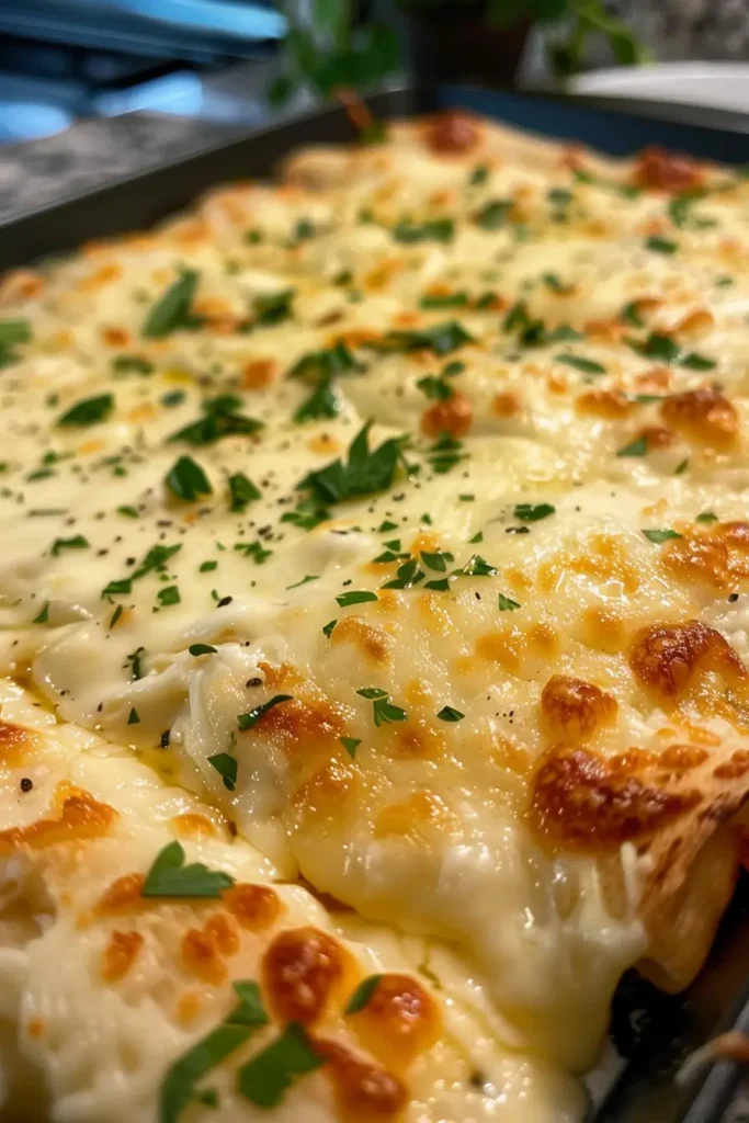 Garlic Parmesan Sauce served over pasta