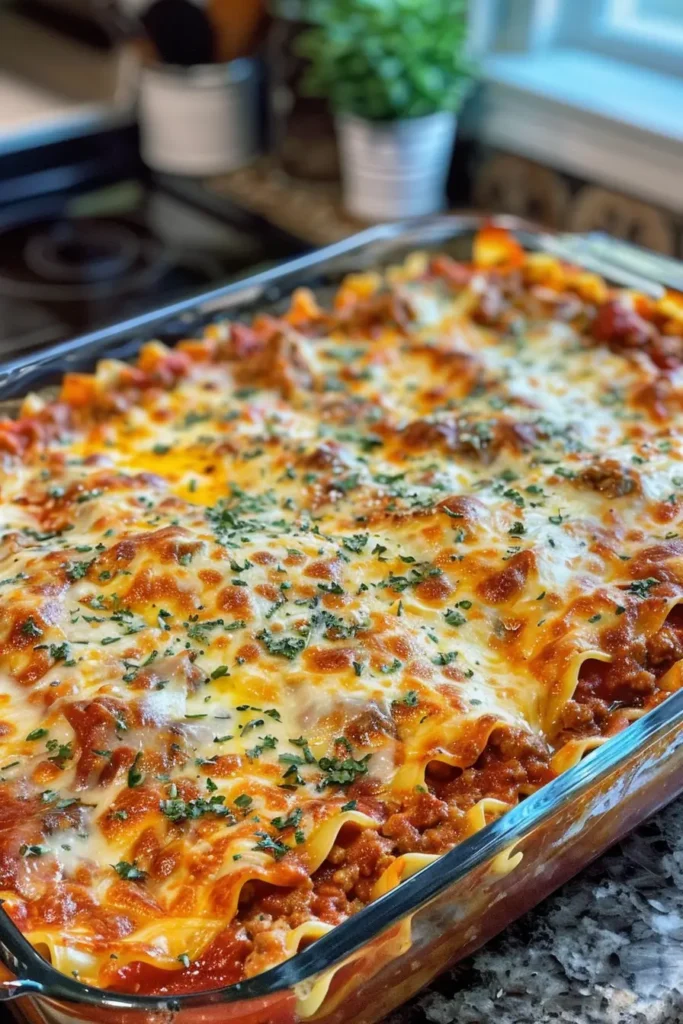 Slice of Crazy Good Lasagna on plate
