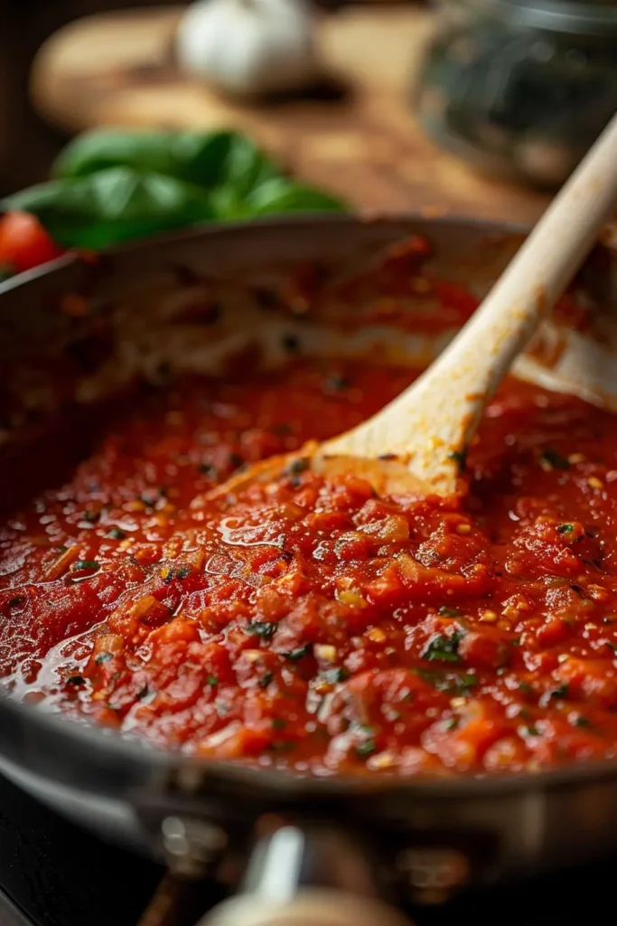 Marinara Sauce Homemade served with pasta