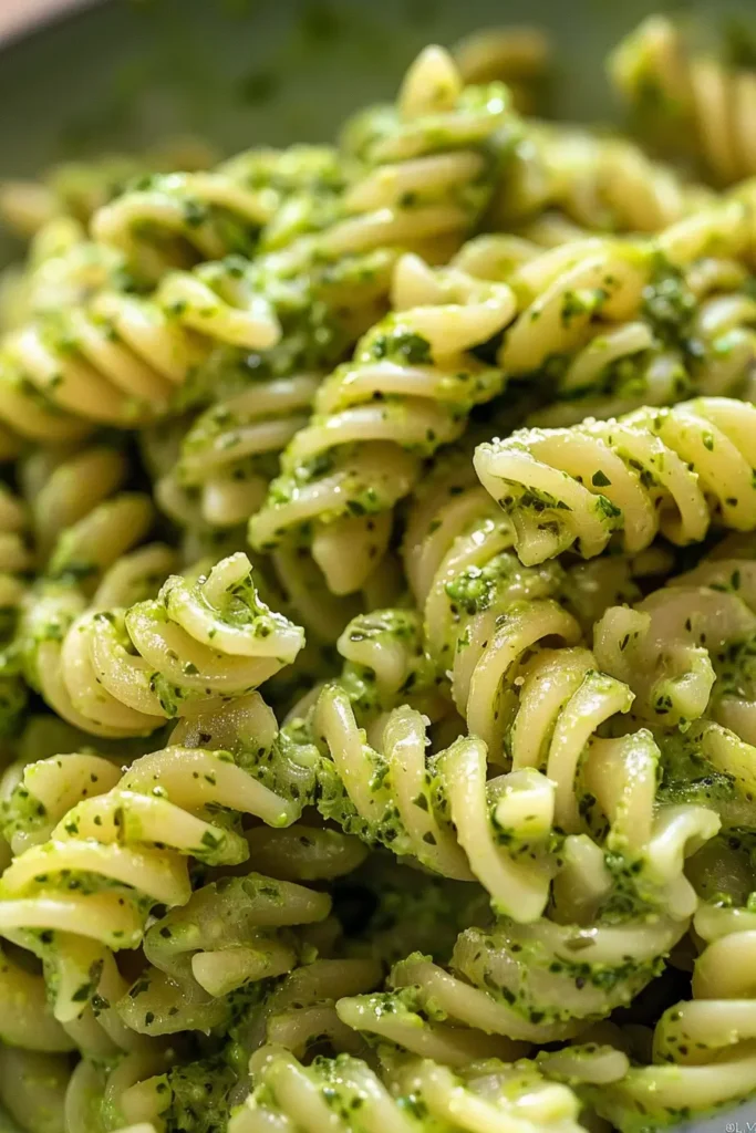 Serving One Pot Creamy Pesto Sauce Pasta