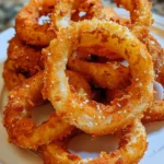 Parmesan Onion Rings served with dipping sauces