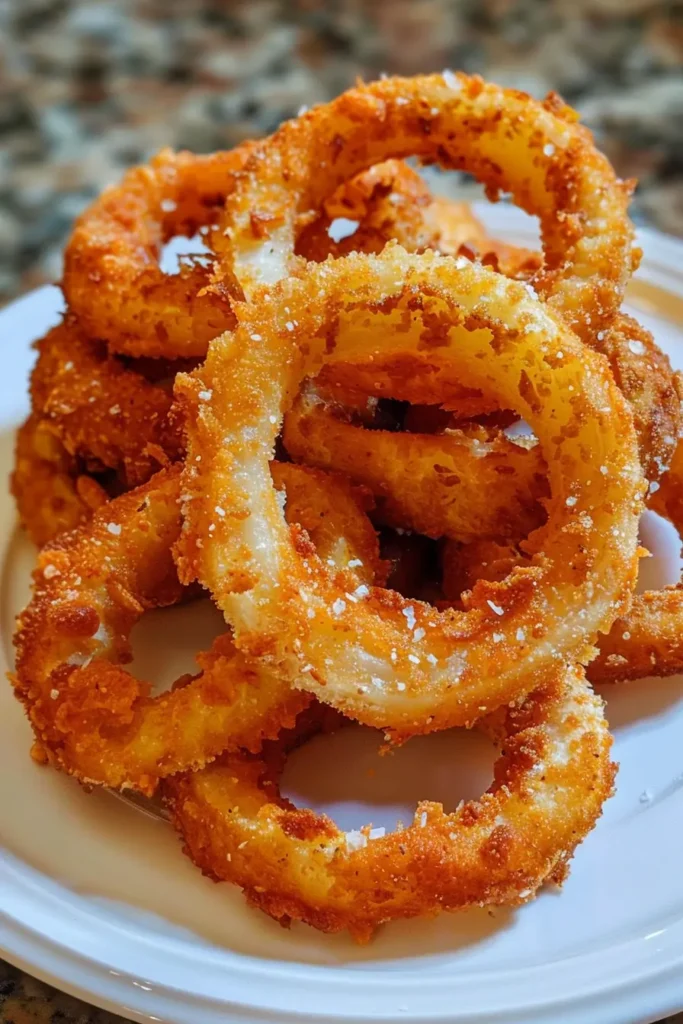 Parmesan Onion Rings served with dipping sauces