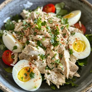 Protein Packed Carnivore Chicken Salad in white bowl