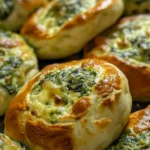 Spinach Cottage Cheese Flagels served with dip