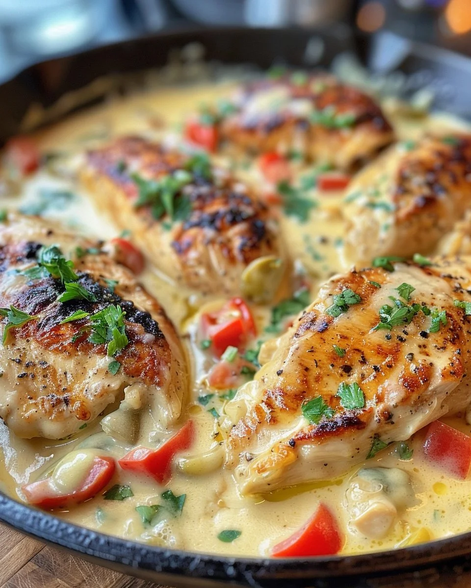 Creamy Pepperoncini Chicken Skillet
