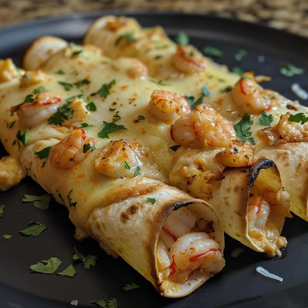 Crispy Crab And Shrimp Queso Taquitos