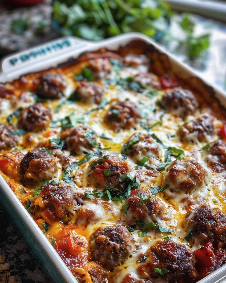 Dump and Bake Meatball Casserole