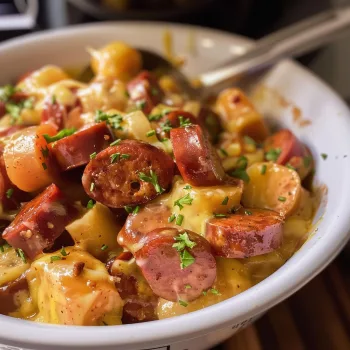 Crockpot Cheesy Kielbasa Meal